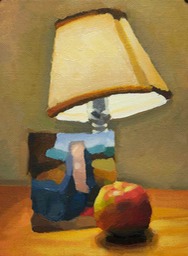 apple and lamp